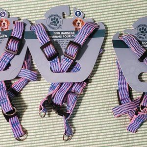 3 Greenbrier Kennel Club Nylon Dog Harness Pink Blue 14 in to 20 in